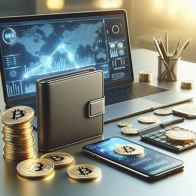 digital wallet with crypto coins